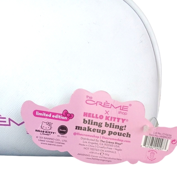 The Crème Shop x Hello Kitty Bling Bling! Makeup Pouch Limited Edition Pink Bow - Picture 4 of 5